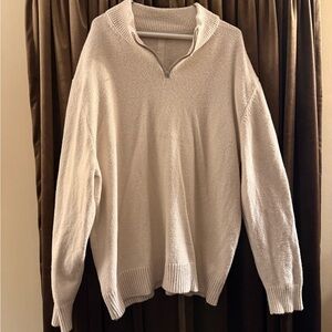 Men's Lululemon Cream Sweater with Half-Zip